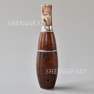 Briar Root Ox Horn Stem Wooden Tobacco Pipe Torpedo Shape Portable For Outdoors