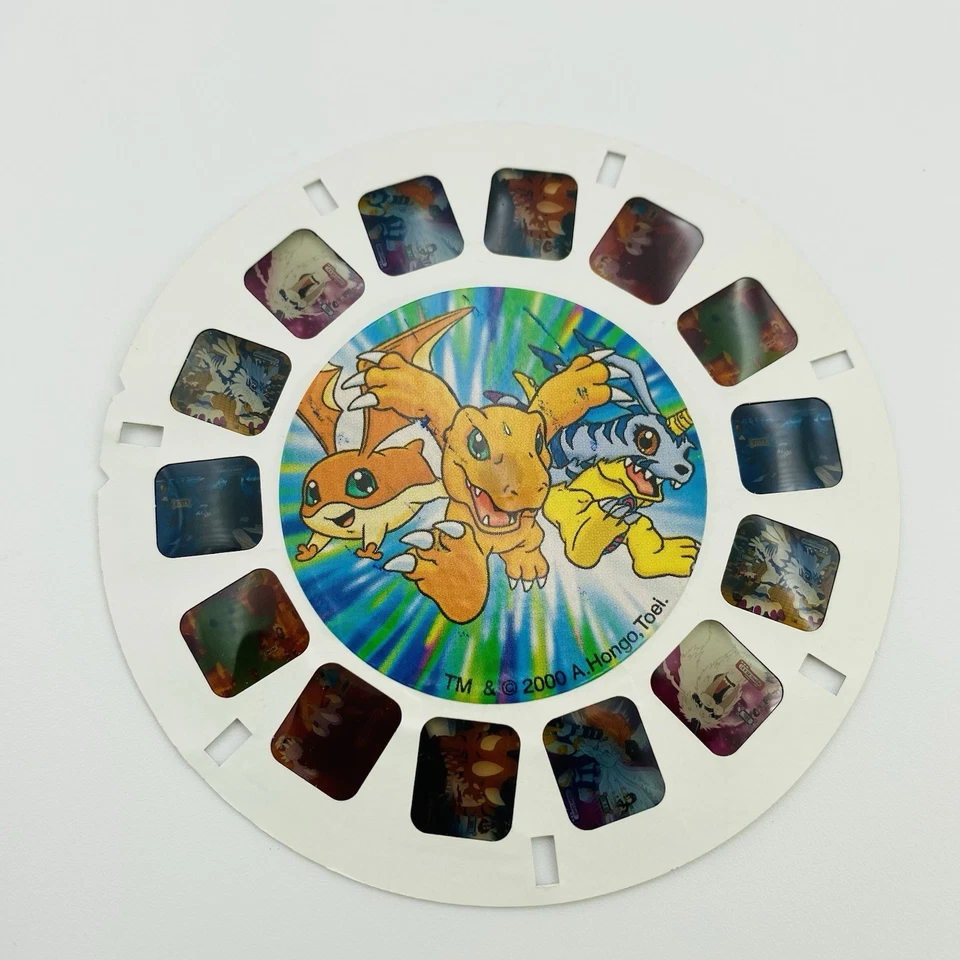 1998 Red Mattel View-Master 3d Virtual Viewer w/ 3 Digimon Reels Tested Toei Toy - Image 3 of 4