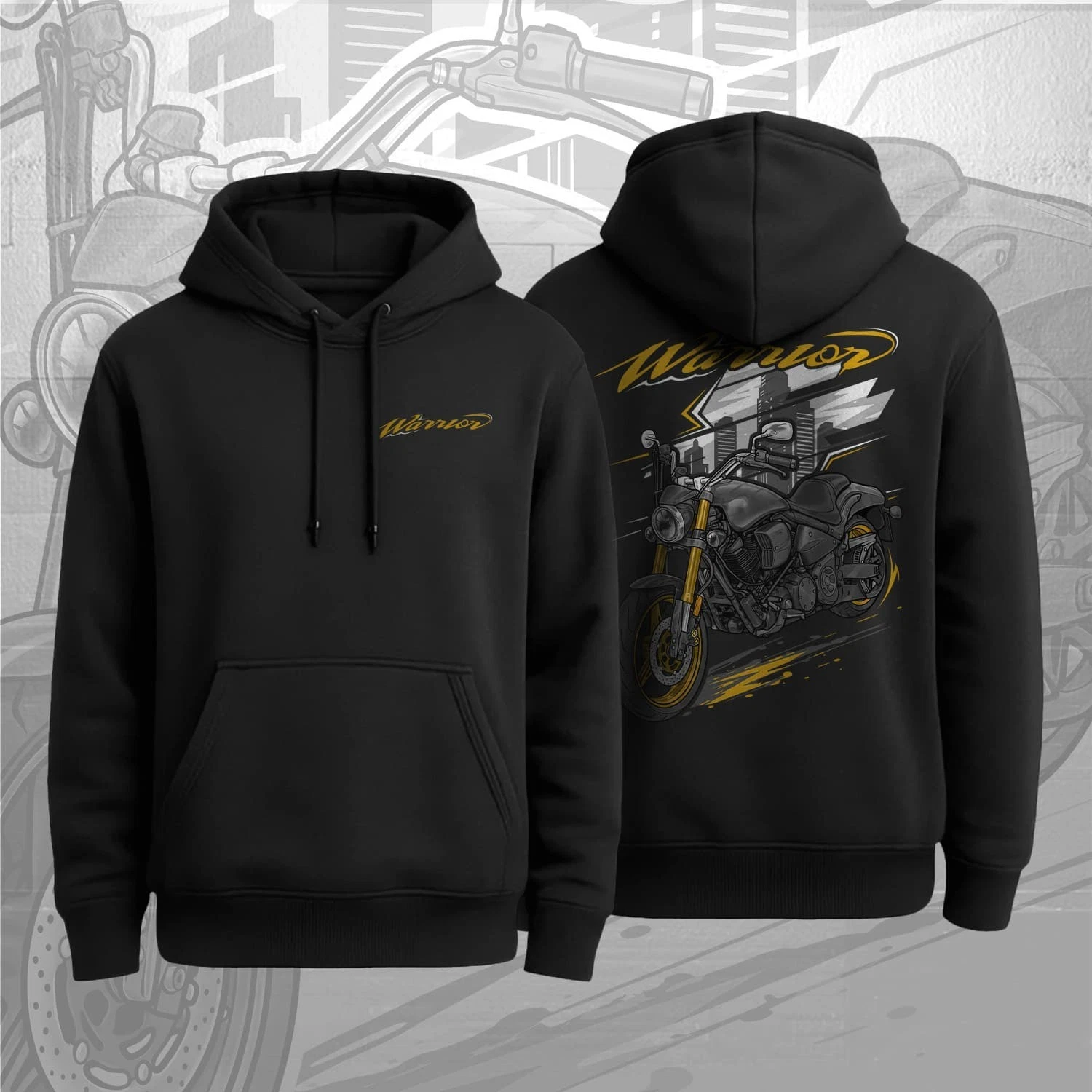 Yamaaha Road Star Midnight Warrior Motorcycle Hoodie for Riders