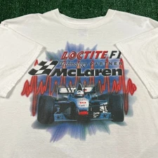 Vintage Tultex Loctite F1 Racing McLaren Formula Car T-Shirt Mens XL White 90s