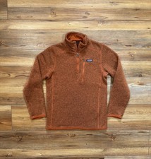 Patagonia Better Sweater 1/4 Zip Fleece Jacket Boys Large Size 12 Orange