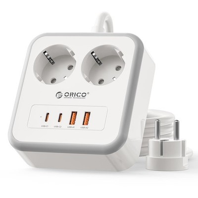 ORICO 20W USB C Steckdosenleiste, 6-in-1 Mehrfachsteckdose, 2 Fach & 4 USB (2...
