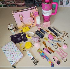 Louis Vuitton Women's Designer Key Chain  Keyring Multicolor Beaded Rhinestone