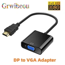 1080p DisplayPort (DP) to VGA Adapter Cable – Male to Female Converter