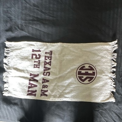 Texas A&M Aggies 12th Man NCAA Fan Towel White Maroon Team Logo