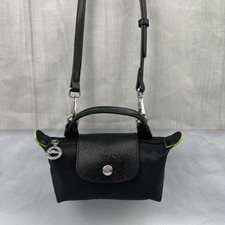 Longchamp Le Pliage XS Tote Shoulder Bag Eco-friendly Black Nylon Leather Trimme