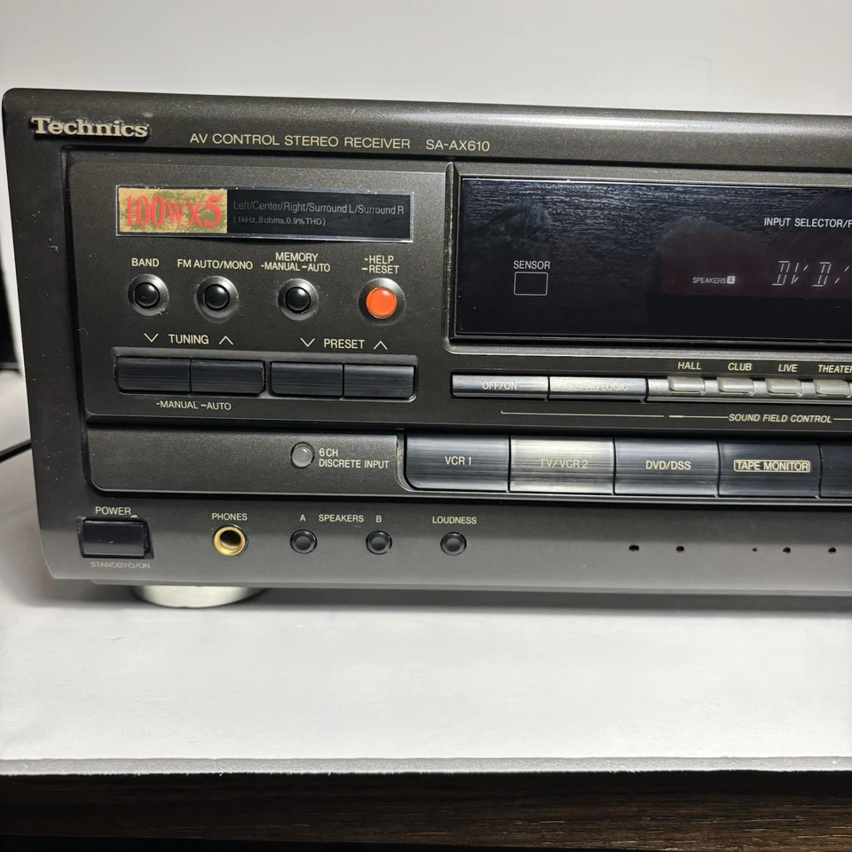 Technics SA-AX610 - 5.1 Ch AV Surround Sound AM FM Stereo Receiver System - Image 2 of 4