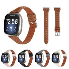 Watch Wrist Band Strap Replacement Genuine Leather For Fitbit Versa 4 3 Sense 2