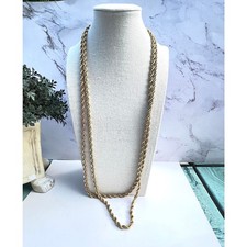 Vintage Gold Tone Rope Chain Necklace - Long 36" - Pre-Owned with Flaw
