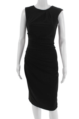 Rinascimento Womens Bodycon Dress Black Sleeveless Mid-Calf Size S