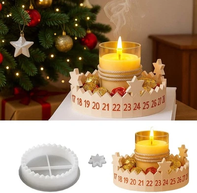 WZBBJUSER Adventskalender Silikonform, Silikonform Weihnachten, Gießform Adventskalender