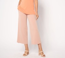 Susan Graver Women's Plus Sz Pants 2X Essential Wide-Leg Liquid Brown A647452