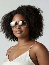 Quay High Key Micro Polarized Women's Small Gold Aviator Sunglasses  Clear Case
