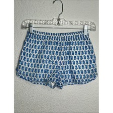 NEW Vineyard Vines Pull On Shorts Seastitch Floral Blue White Youth Girl Small