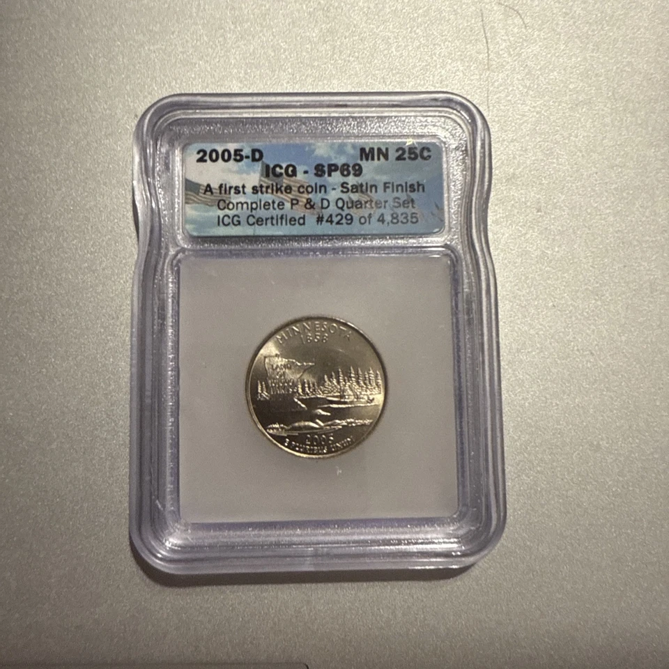 2005-D Minnesota State Quarter ICG SP-69 First Strike Satin Finish - Image 2 of 4