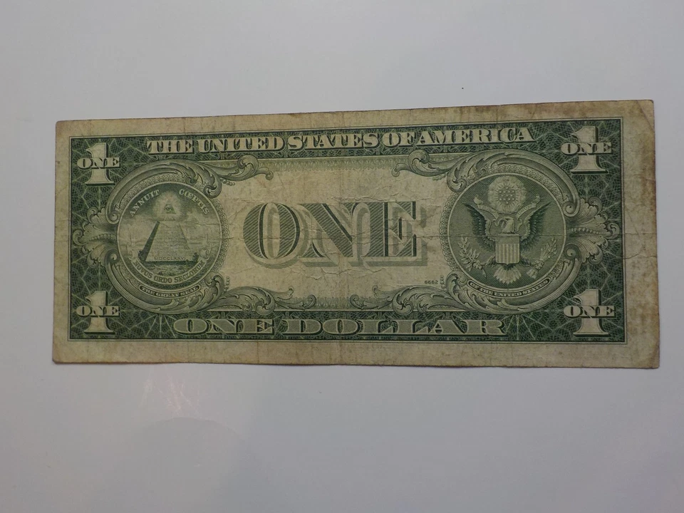 Silver Certificate 1935 1 Dollar Bill Paper Money One Currency Blue Seal Note - Image 2 of 2