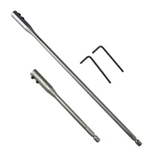 1/4 Drill Bit Extension Set 6" and 12" High-Carbon Steel Wood Spade Drill Bit...