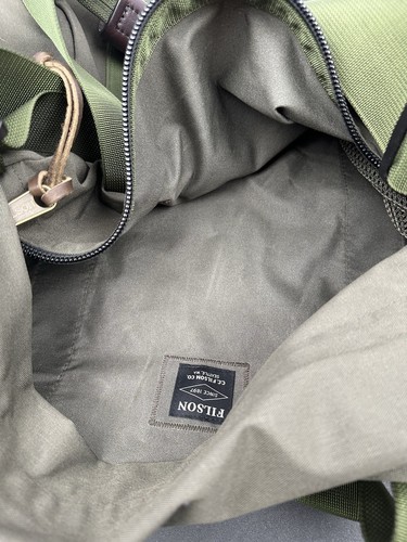 Filson Nylon Duffle Bag Otter Green Barrel Pack 20019934 Leather Handle RARE - Picture 21 of 24