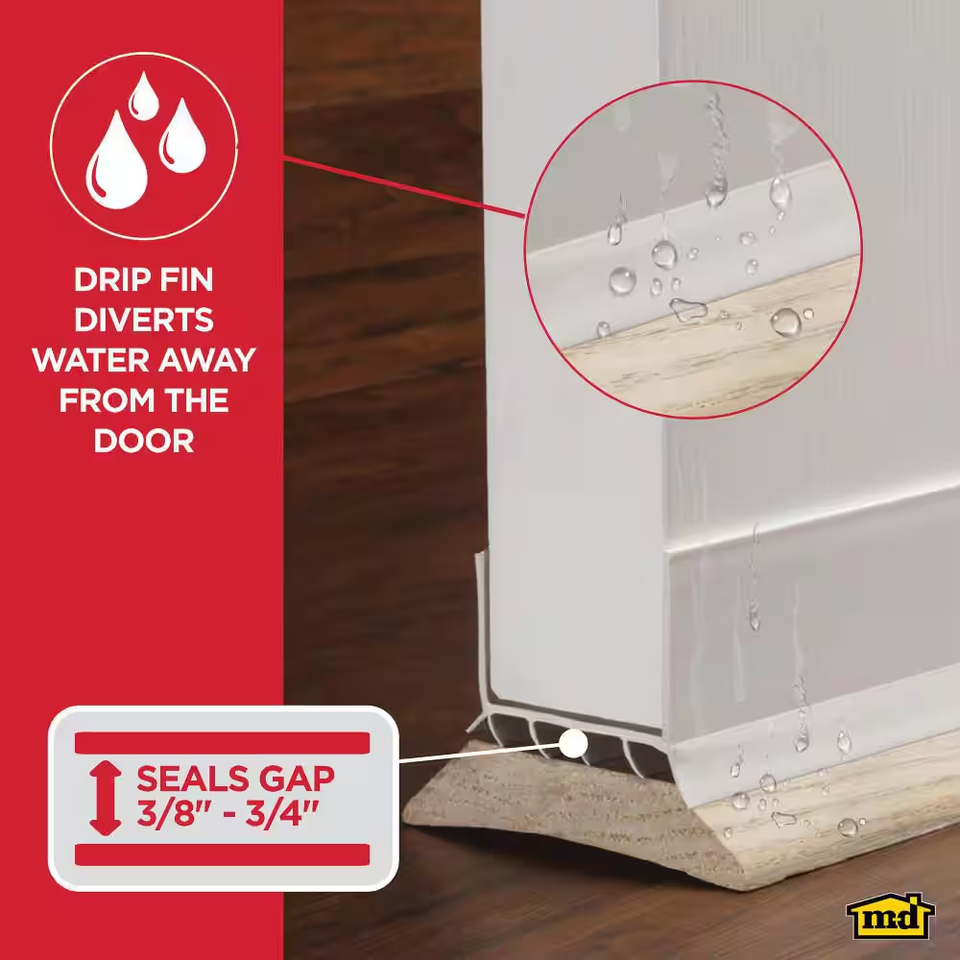 Door Sweep 36 in White Vinyl U Shape Slide On Under Door Seal Draft ...