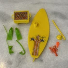 1978 Barbie Play Pak Beach Scene Surf Board Grill Snorkel Set INCOMPLETE