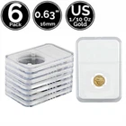 6 Pack 0.63 in 16 mm Slab Coin Snap Holder 4 US 1/10 Oz Gold Platinum Eagle