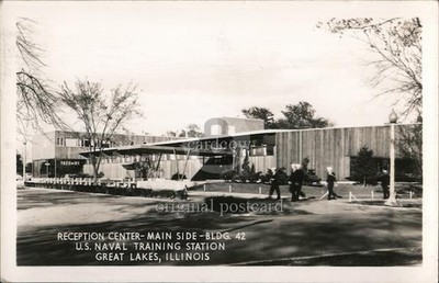 Great Lakes, Illinois IL Reception Center-Main Side-Bldg. 42, U.S. Naval RPPC