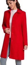 Women's Mid Length Dress Coat Single Breasted Fully Lined with Pockets Sz Medium