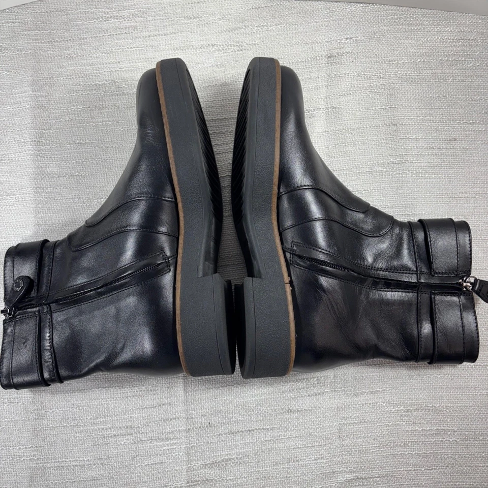 Geox Respira Botines Cuero Negro Moto Hebilla Patente Italiana Talla 36 (US 6) Foto 4 de 4