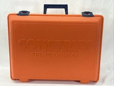 Vintage 1985 Fisher Price ORANGE  Construx Carrying Case Only 18"x 14"x 5-1/2".
