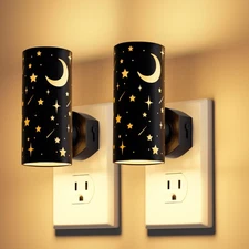 LED Night Lights Plug into Wall, 2-Pack 3000K Bright Plug in Nightlight, Dusk...