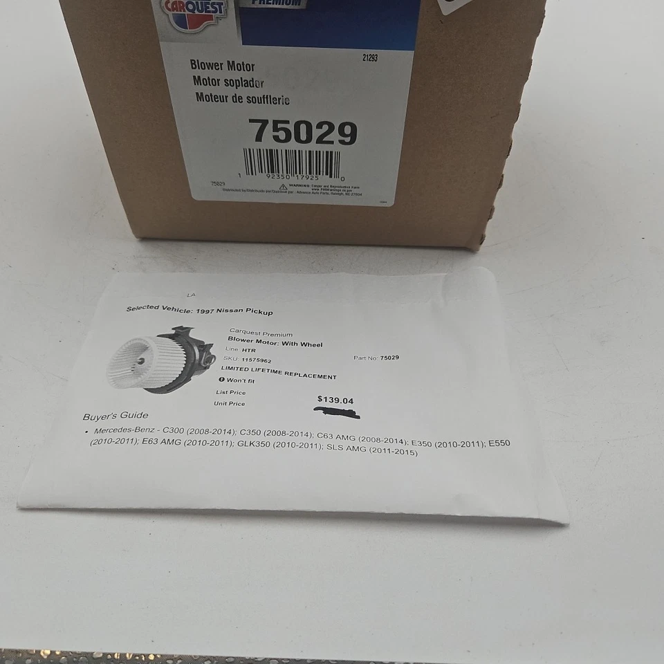 Motor soplador de climatización Four Seasons 75029 para modelos seleccionados de Mercedes-Benz 08-15 Foto 3 de 4