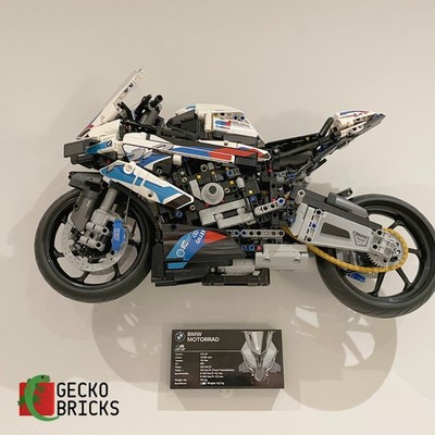 Wall Mount for LEGO 42130 Technic BMW M 1000 RR -- Anchors and Screws Included