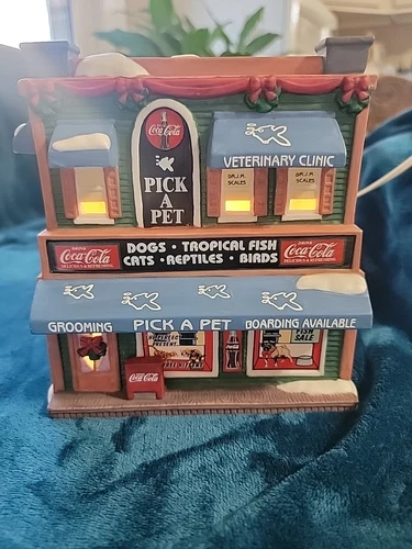 Vintage Coca-Cola Town Square Collection  Vet Clinic Grooming Boarding Porcelain
