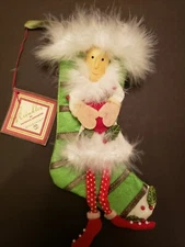 PATIENCE BREWSTER KRINKLES CHRISTMAS SNOW HEART QUEEN MINI CHRISTMAS STOCKING 9"