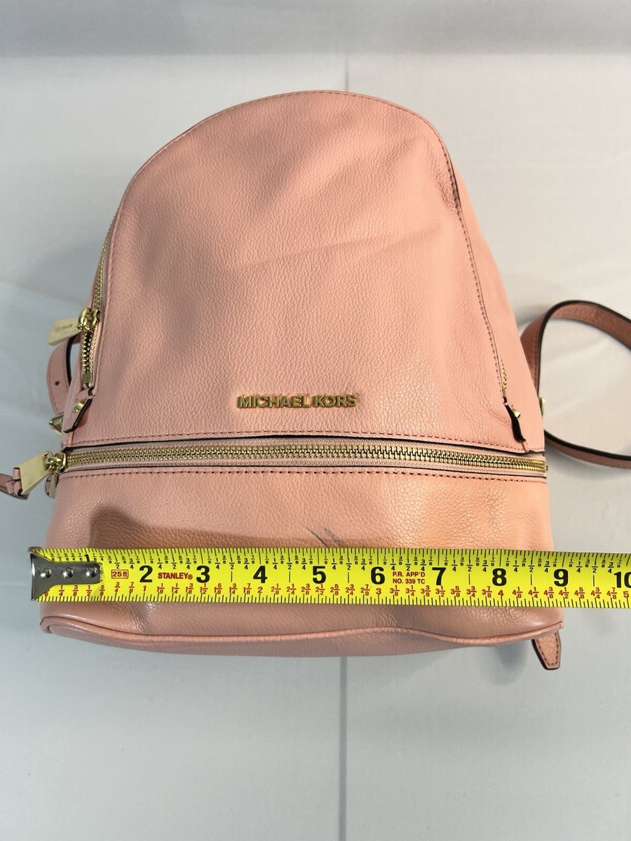 Michael Kors Rhea Zip Pink Backpack Medium Size Pebble  display picture 2