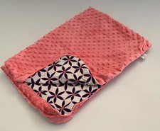 Car Seat Canopy Cover Infant Girl Blue White Floral Geometric Pink Plush Minky