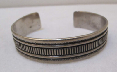 NAVAJO Signed RON BEDONIE Sterling Cuff Bracelet for 6” Wrist 29