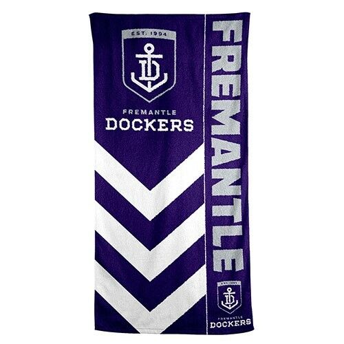 AFL Team Supporter Beach Bath Gym Towel - Fremantle Dockers  - 1500mm x 750mm - Picture 1 of 1