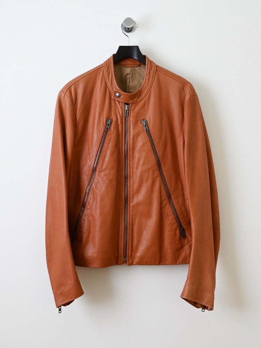 Maison Martin Margiela 5 Zip Leather Moto Jacket Brown 50 Maison Martin Margiela 5 Zip Leather Moto Jacket Brown 50