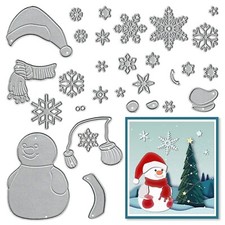 ALIBBON 2Pcs Snowflake Snowman Die Cuts for Card Making and Scrapbooking, Chr...