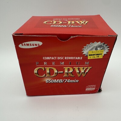 Samsung Premium CD-RW 650MB/74Min Compact Disc 10 Pcs Pack Read Description