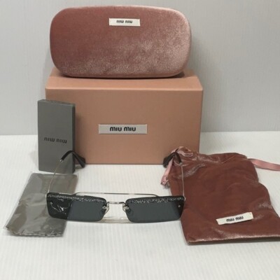 Miu Miu woman’s sunglasses smu 59T silver frame grey lenses Miu Miu MU A50S 1BC8H1 Silver Sunglasses for Woman  main image 4