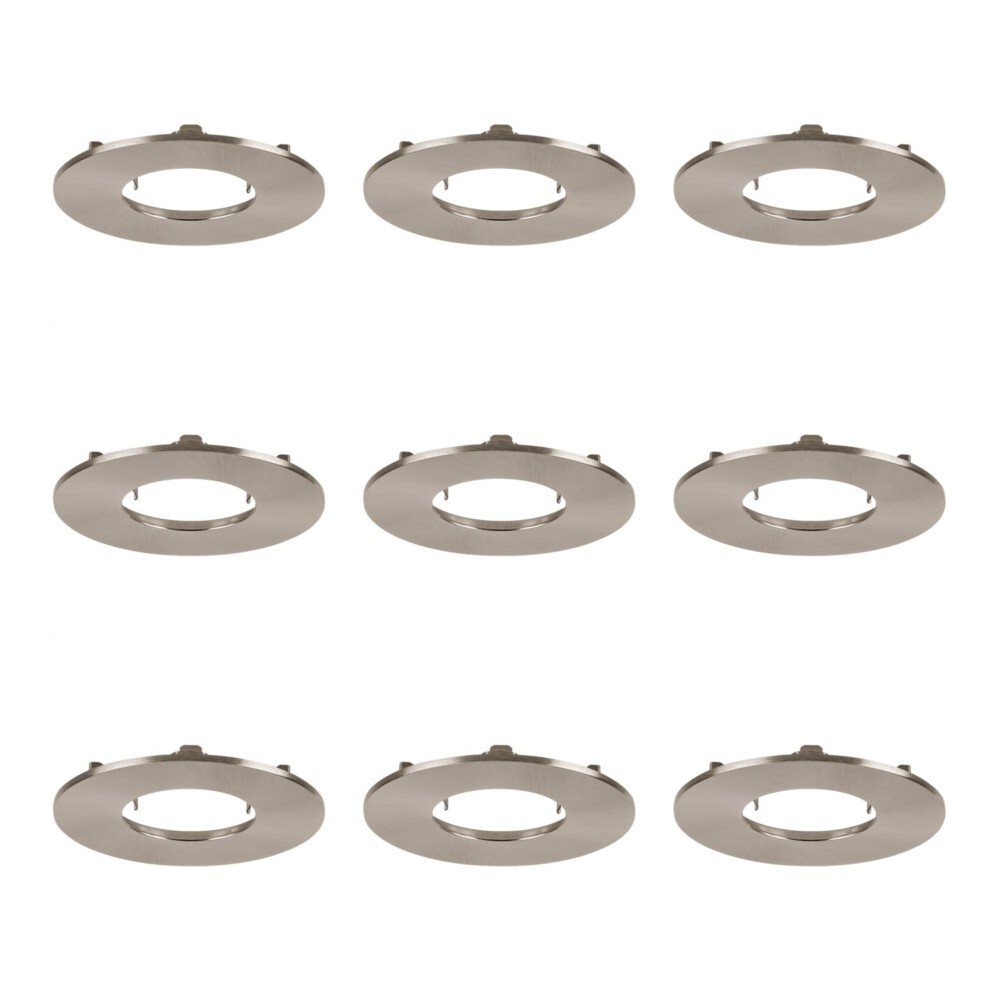 9 x Aurora EN-BZF91SN Fixed Bezels for EN-DLM981X Downlight Satin Nickel