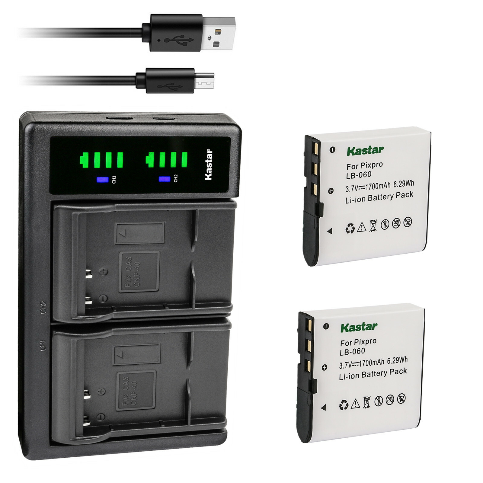 Kastar Battery LTD2 USB Charger for Digipo DXG-535V DXG-556V