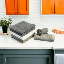 Set of 8 Popcorn Washcloths Designed to Exfoliate Your Hands Size: 12" X 12"