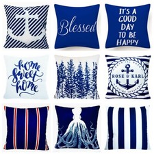 Navy Blue Velvet PILLOW COVER Home Decor Soft Double-Sided Cushion Case 18x18"