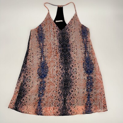 Three Eighty Two Women's Slip Dress Size Small Tanner Pink Blue Snake Print