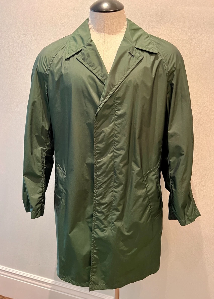 Men's Aquascutum Green Rain Coat Lightweight Unlined Packable Travel Medium  | eBay
