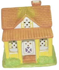PARTYLITE Ceramic House Illuminated by Battery Tea candles~2tea candles included