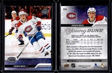 2023-24 Upper Deck Series 1 Young Guns #214 Owen Beck Rookie RC